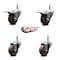 Service Caster 3 High Temp Glass Filled Nylon 7/16'' Stem Caster Set 2 Total Lock Brakes, 4PK SCC-GRTTL20S314-GFNSHT-716138-2-S-2 - alternate 4